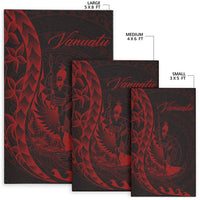 Vanuatu Area Rug - Polynesian Pattern Style Red Color - Polynesian Pride
