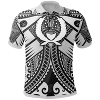 Pohnpei Polo Shirt White Reggae Seal with Polynesian Tattoo Unisex Reggae - Polynesian Pride