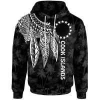 Cook Islands Hoodie Polynesian Wings (White) Unisex White - Polynesian Pride