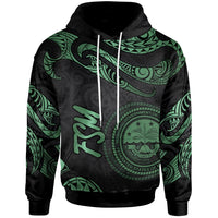 Federated States of Micronesia Hoodie Polynesian Tattoo Green Version Unisex Green - Polynesian Pride