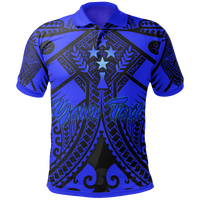 Kosrae Custom Polo Shirt Blue Seal with Polynesian Tattoo Unisex Blue - Polynesian Pride