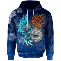 American Samoa Polynesian Hoodie Blue Polynesian Eagle Unisex Blue - Polynesian Pride