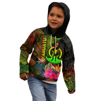 Vanuatu Polynesian Hoodie Hibiscus and Banana Leaves - Polynesian Pride