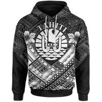 Tahiti Polynesian Hoodie Tahiti White Seal Camisole Hibiscus Style Unisex White - Polynesian Pride