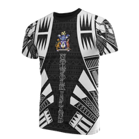 Norfolk Island T Shirt Norfolk Island Coat Of Arms Polynesian Tattoo Style Unisex Black - Polynesian Pride