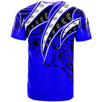 Samoa T Shirt Tropical Leaf Blue Color - Polynesian Pride