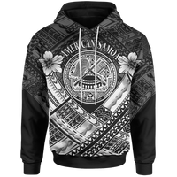 American Samoa Hoodie AS White Seal Polynesian Patterns Unisex White - Polynesian Pride