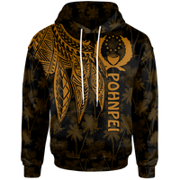 Pohnpei Hoodie Polynesian Wings (Golden) Unisex Golden - Polynesian Pride