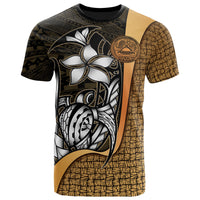 American Samoa Polynesian T Shirt Gold Turtle with Hook Unisex GOLD - Polynesian Pride