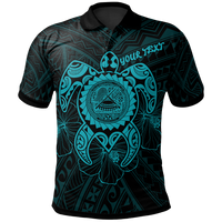 American Samoa Polynesian Custom Polo Shirt Vintage Polynesian Turtle (Turquoise) Unisex Turquoise - Polynesian Pride
