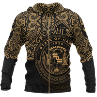 Polynesian Hawaii Hoodie (Zip up) Pride of Hawaii Unisex BLACK - Polynesian Pride