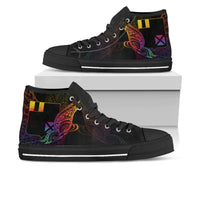 Wallis and Futuna High Top - Butterfly Polynesian Style Unisex Black - Polynesian Pride