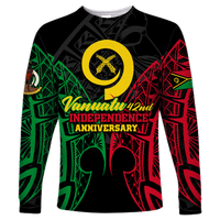 Custom Vanuatu 42nd Independence Anniversary Pride Long Sleeve Shirt - LT12 Unisex Black - Polynesian Pride