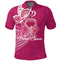 Custom Breast Cancer Pink Ribbon Butterfly Polynesian Pink Version Polo Shirt LT12 Unisex Pink - Polynesian Pride