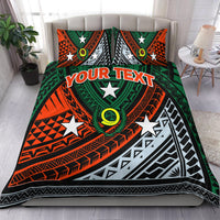 (Custom Personalised) Vanuatu Penama Province Tribal Pattern Bedding Set - LT12 Bedding Set Green - Polynesian Pride
