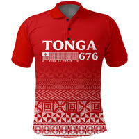 Tonga 676 Polo Shirt Tongan Pattern LT12 Unisex Red - Polynesian Pride
