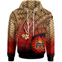 Tahiti Polynesian Hoodie Plumeria Tattoo Tribal Unisex Red - Polynesian Pride