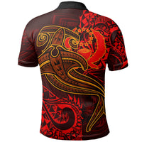 Pohnpei Polo Shirt Red Shark Polynesian Tattoo - Polynesian Pride