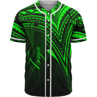 Tonga Baseball Shirt - Green Color Cross Style Unisex Black - Polynesian Pride