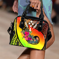 Kosrae Shoulder Handbag - Polynesian Hook And Hibiscus (Raggae) One Size Raggae - Polynesian Pride