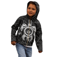 Hawaii Polynesian Zip up Hoodie Vintage Polynesian Turtle (White) Kid White - Polynesian Pride