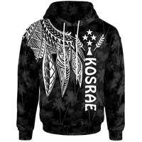 Kosrae Hoodie Polynesian Wings (White) Unisex White - Polynesian Pride