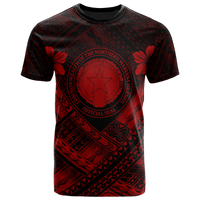 Northern Mariana IslandsT Shirts CNMI Seal Camisole Hibiscus Style (Red) Unisex Red - Polynesian Pride