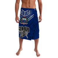 Samoa Lavalava Samoan Warrior Pride LT12 Lavalava Blue - Polynesian Pride