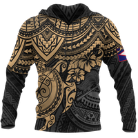 American Samoa Polynesian Hoodie Gold Turtle Unisex GOLD - Polynesian Pride