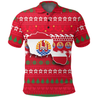 Tahiti Christmas Polo Shirt Ugly Christmas LT12 Unisex Red - Polynesian Pride
