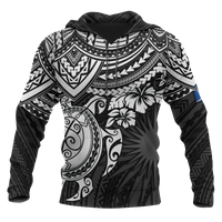 Marshall Islands Polynesian Hoodie White Turtle Unisex White - Polynesian Pride