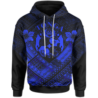 Tonga Polynesian Hoodie Tonga Blue Seal Camisole Hibiscus Style Unisex White - Polynesian Pride