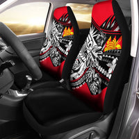 New Caledonia Car Seat Cover - Tribal Jungle Pattern Universal Fit Black - Polynesian Pride