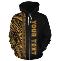 Polynesian Custom Zip up Hoodie Yellow Poly Line - Polynesian Pride