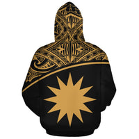 Nauru Polynesian Custom Hoodie Gold Curve - Polynesian Pride
