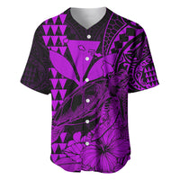 (Custom Personalised) Kakau Polynesian Tribal Hawaiian Turtle with Kanaka Maoli Purple Baseball Jersey LT9 - Polynesian Pride