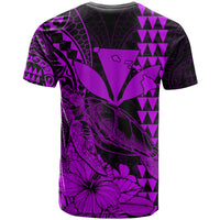 Kakau Polynesian Tribal Hawaiian Turtle with Kanaka Maoli Purple T Shirt LT9 - Polynesian Pride