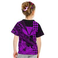 Kakau Polynesian Tribal Hawaiian Turtle with Kanaka Maoli Purple Kid T Shirt LT9 - Polynesian Pride
