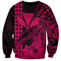 Kakau Polynesian Tribal Hawaiian Turtle with Kanaka Maoli Pink Sweatshirt LT9 Unisex Pink - Polynesian Pride