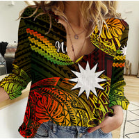 (Custom Personalised) Nauru Polynesian Hibiscus Naoero Reggae Women Casual Shirt LT14 Female Reggae - Polynesian Pride