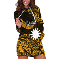 (Custom Personalised) Nauru Polynesian Hibiscus Naoero Glod Hoodie Dress LT14 - Polynesian Pride