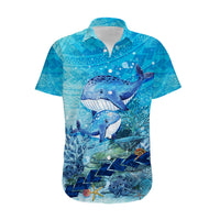 Mother and Baby Whale Mix Polynesian Style Hawaiian Shirt TS07 - Polynesian Pride