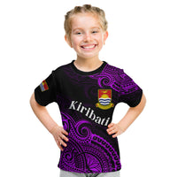 (Custom Personalised) Ribaberiki Kiribati Coat Of Arms Mix Purple Polynesian Kid T Shirt LT14 Youth XL Size14 - Polynesian Pride