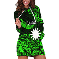 (Custom Personalised) Nauru Polynesian Hibiscus Naoero Green Hoodie Dress LT14 - Polynesian Pride