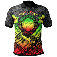 Northern Mariana Islands Custom Polynesian Polo Shirt CNMI Seal Camisole Hibiscus Style (Reggae) Unisex Reggae - Polynesian Pride