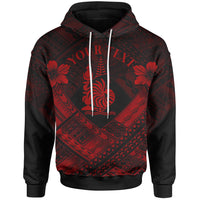 New Caledonia Polynesian Custom Hoodie New Caledonia Red Seal Camisole Hibiscus Style Unisex Red - Polynesian Pride