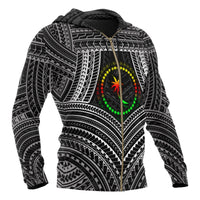Chuuk Polynesian Zip up Hoodie Chuuk Flag Reggae Color - Polynesian Pride
