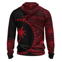 Chuuk Hoodie Micronesia Red Patterns With Coat of Arms - Polynesian Pride