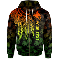 Papua New Guinea Custom Zip up Hoodie Polynesian Wings (Reggae) Unisex Reggae - Polynesian Pride