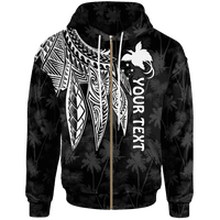 Papua New Guinea Custom Zip up Hoodie Polynesian Wings (White) Unisex White - Polynesian Pride